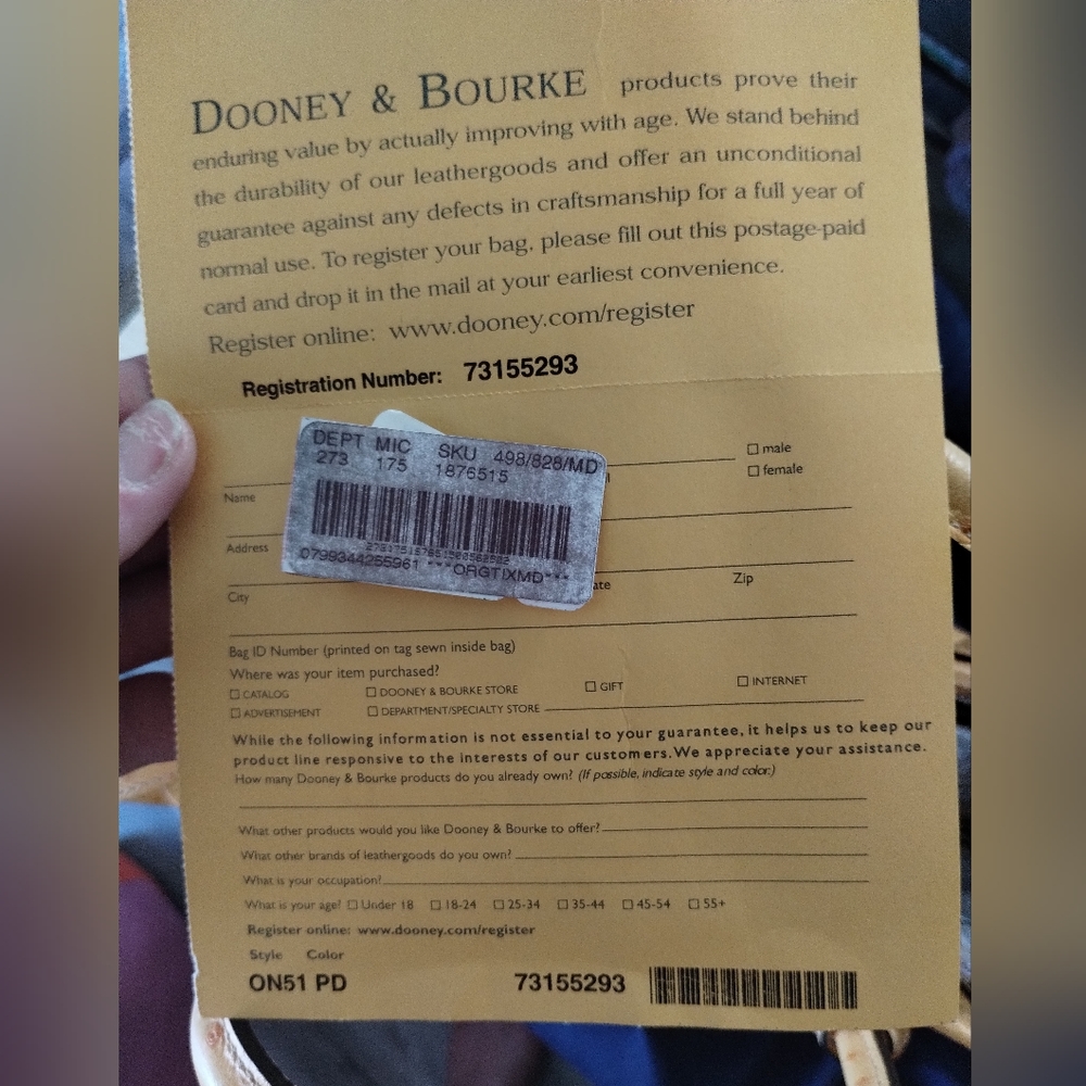 Dooney Bourke Ostrich small tote - Picture 5 of 6